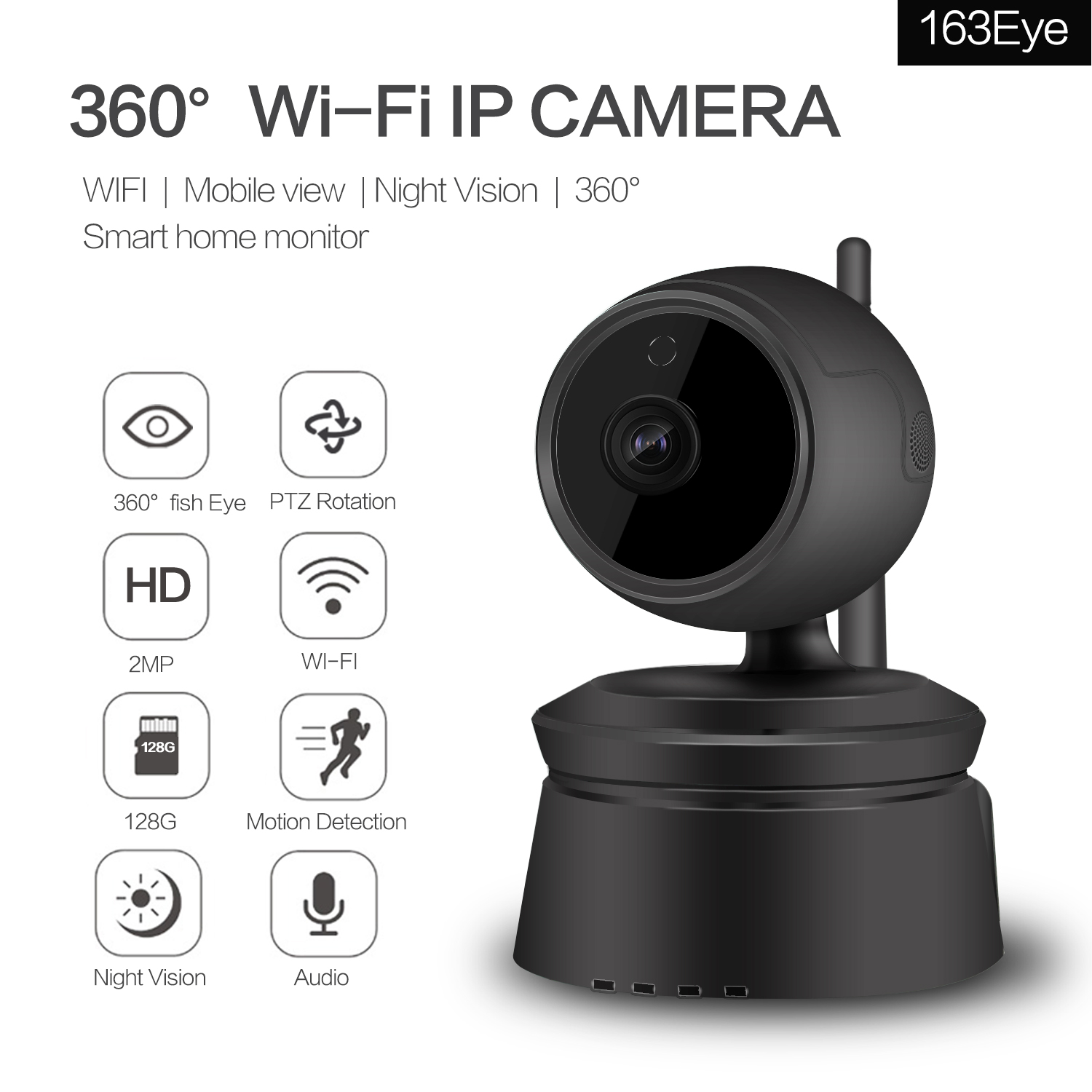 1080P smart housekeeping surveillance PTZ rotating wifi camera